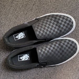 VANS classic slip on Checkerboard BLACK